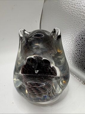 FM Konstglas Sweden Owl Paperweight